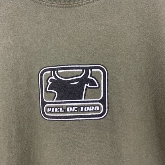 PIEL DE Toro Men's Army Green Logo Short Sleeve Crew Neck T Shirt US M - Picture 3 of 10